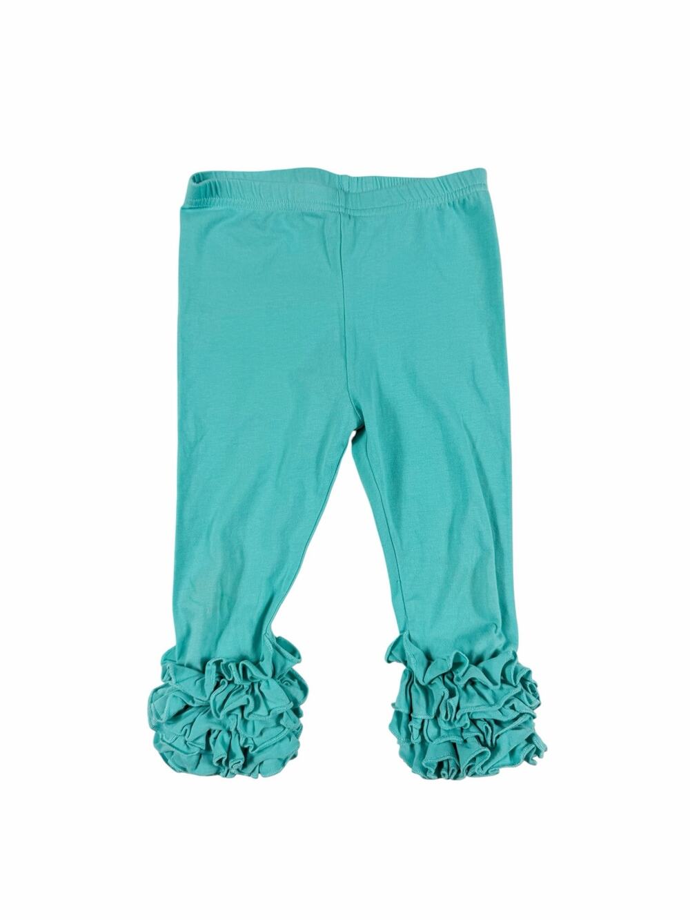 Adorable Essentials type Girls Aqua Ruffle Leggings Size 6 Boutique Pants